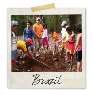 Children planting trees