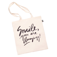Amazingy - Organic cotton tote bag | Smile You Are Amazingy - image 1 | Amazingy