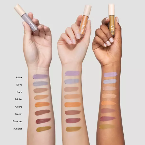Ilia_Beauty_ Liquid-Powder-Matte_Arm_Swatches
