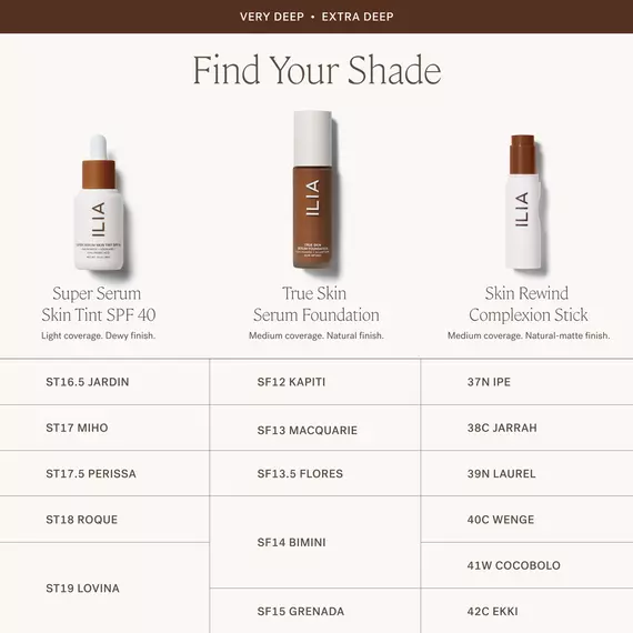 ILIA Beauty - Skin Rewind Complexion Stick - Very Deep to Extra Deep Grid