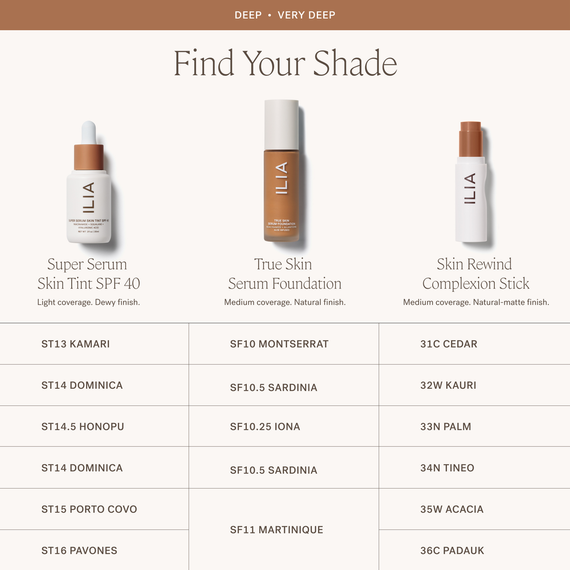 ILIA Beauty - Skin Rewind Complexion Stick - Deep to Very Deep Grid