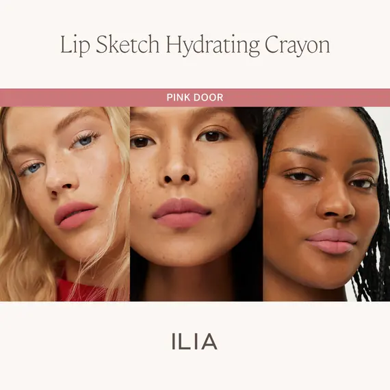 ILIA_LIP SKETCH_PDP_SKIN TONE COMPARISON GRID_PINK DOOR